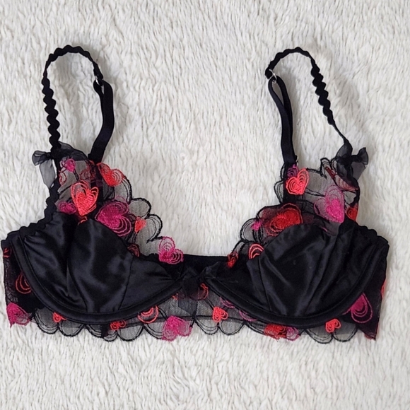 New!For Love and Lemons Love Potion Hearts Bra and Matching Garter Belt - Picture 10 of 16